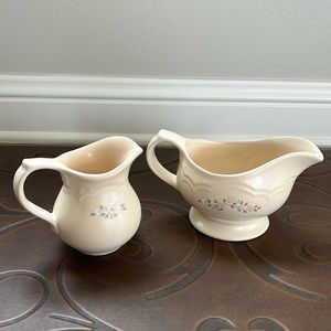 Vintage Pfaltzgraff Remembrance Creamer and Gravy Server